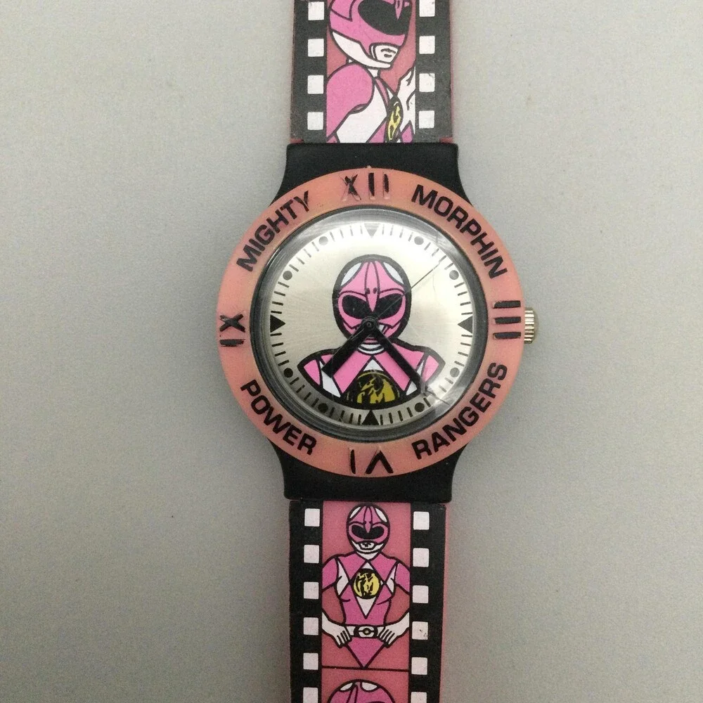 Vintage Mighty Morphin Power Rangers Girls Watch 33mm Pink Ranger 94 New Battery
